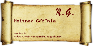 Meitner Génia névjegykártya
